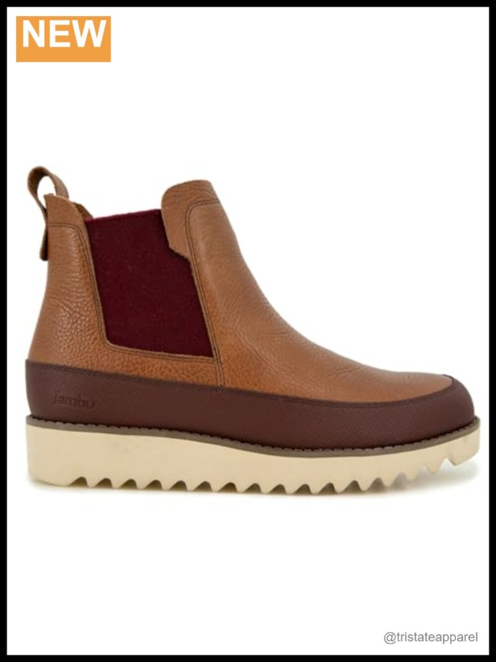 Jambu Women's Waterproof Chelsea Boots Leather Mid-Calf Lug Sole